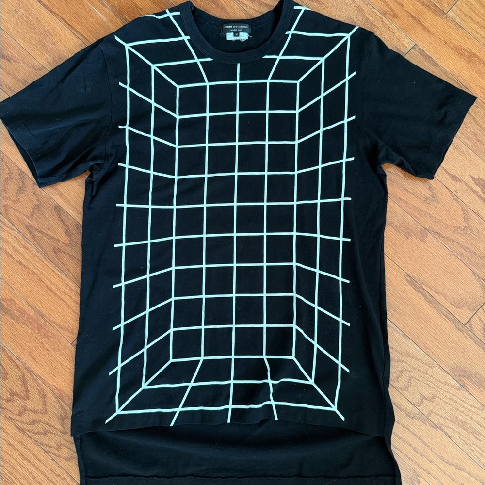 Comme des Garçons Black and White Grid Tee